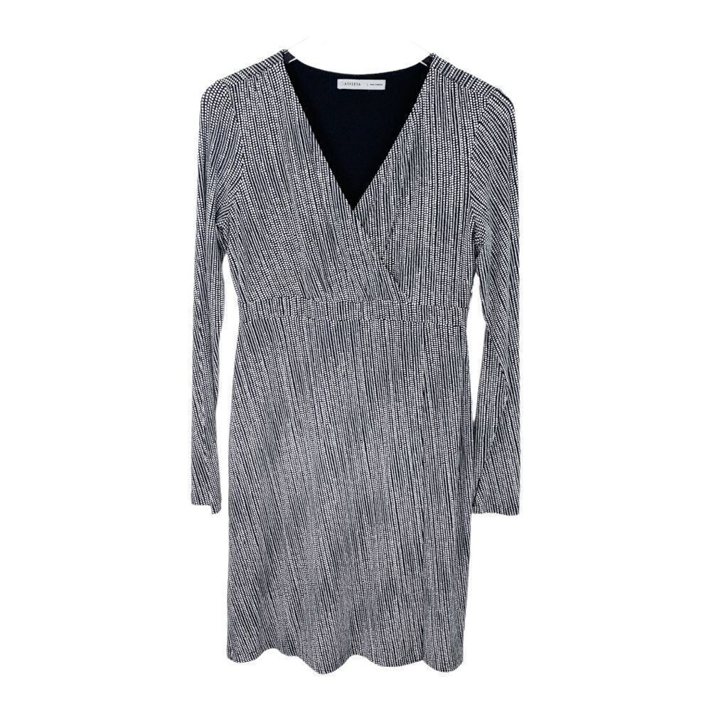 Athleta Wrap It Up Dress in‎ Black Polka Dot S